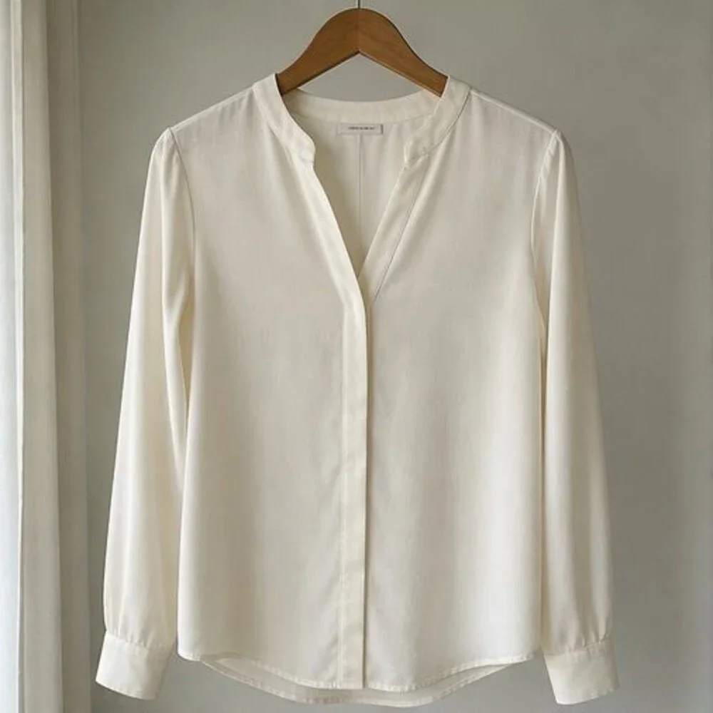 White Pleated Blouse